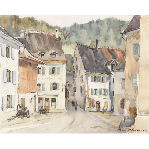 PIERRE CHATILLON : Dorfpartie im Fr�hling (DOBIASCHOFSKY AUKTIONEN AG)