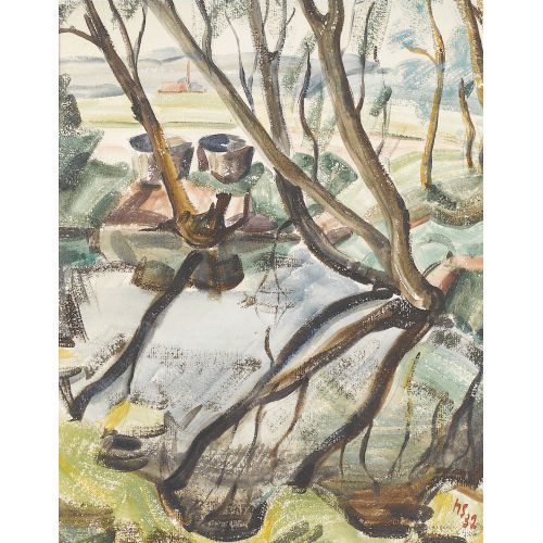 HANS RUDOLF SCHWARZENBACH : Teichlandschaft (DOBIASCHOFSKY AUKTIONEN AG)