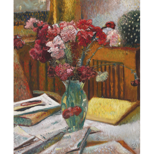 CUNO AMIET : Stillleben mit Nelken in einer Glasvase (DOBIASCHOFSKY AUKTIONEN AG)