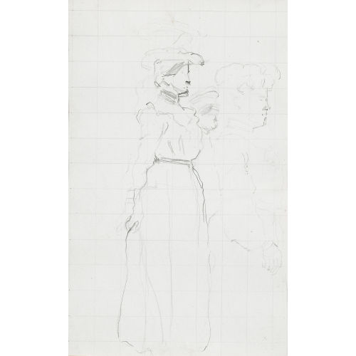 FERDINAND HODLER : Studie einer stehenden Frau in langem Kleid (DOBIASCHOFSKY AUKTIONEN AG)