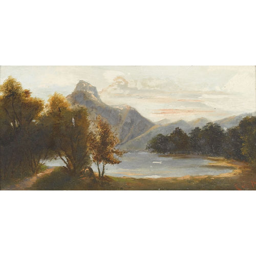 LOUIS HENRI DE MEURON : Seelandschaft mit Bergkette (DOBIASCHOFSKY AUKTIONEN AG)
