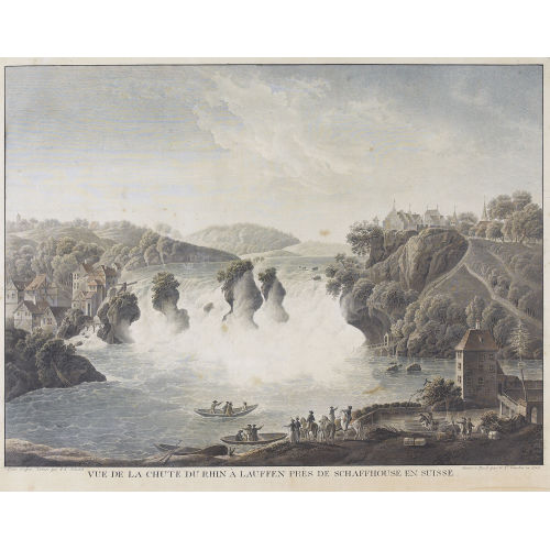 JOHANN JAKOB SCHALCH : 'Vue de la chute du Rhin � Lauffen pr�s de Schaffhouse...' (DOBIASCHOFSKY AUKTIONEN AG)