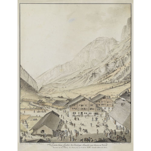 ABRAHAM SAMUEL FISCHER : 'Vue prise d′une Fen�tre de l′Auberge blanche aux bains...' (DOBIASCHOFSKY AUKTIONEN AG)