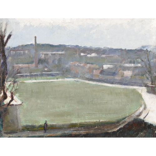 MARTIN LAUTERBURG : Herbstliche Wiese am Stadtrand (DOBIASCHOFSKY AUKTIONEN AG)