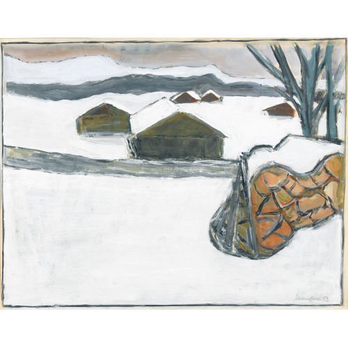 FRED STAUFFER : Winterlandschaft mit H�tten (DOBIASCHOFSKY AUKTIONEN AG)