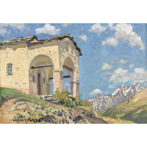 WALDEMAR THEOPHIL FINK : 'Kapelle Blatten bei Zermatt' (DOBIASCHOFSKY AUKTIONEN AG)