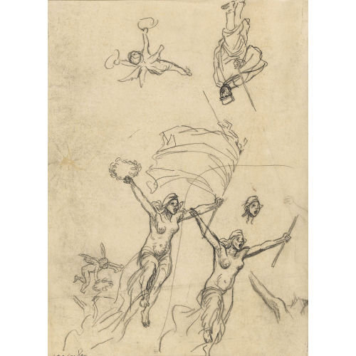 THEOPHILE-ALEXANDRE STEINLEN : 'Etude de figures pour une affiche' (DOBIASCHOFSKY AUKTIONEN AG)