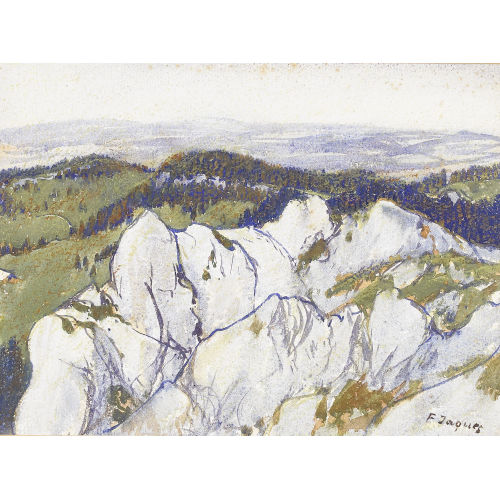 FRAN�OIS LOUIS JAQUES : Sommerliche Juralandschaft mit Felsen und W�ldern (DOBIASCHOFSKY AUKTIONEN AG)