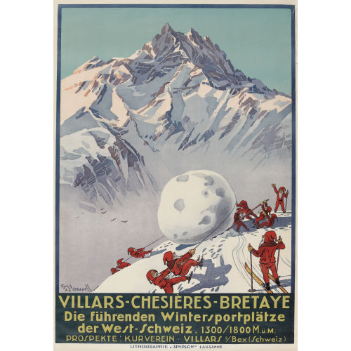 GEORGE JACKSON FLEMWELL : 'Villars-Chesi�res-Bretaye' (DOBIASCHOFSKY AUKTIONEN AG)