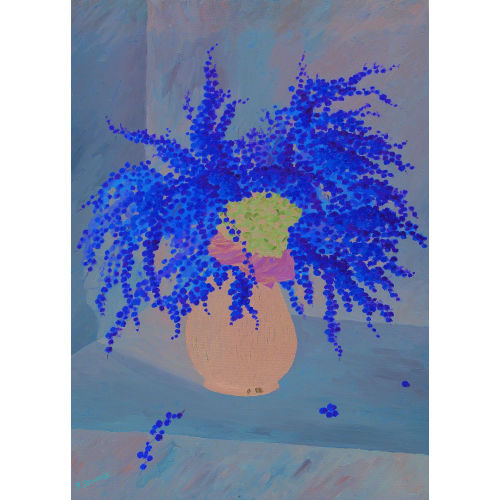 PAUL S�CHAUD : Mimosen und Flieder in bauchiger Vase (DOBIASCHOFSKY AUKTIONEN AG)