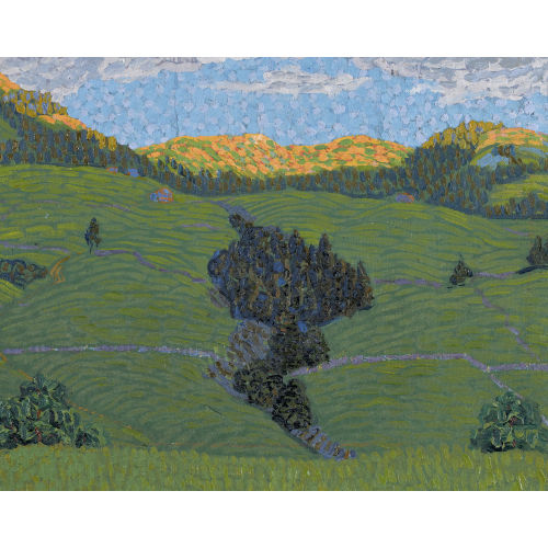ERNST SAMUEL GEIGER : Lauener Landschaft bei Sonnenaufgang (DOBIASCHOFSKY AUKTIONEN AG)