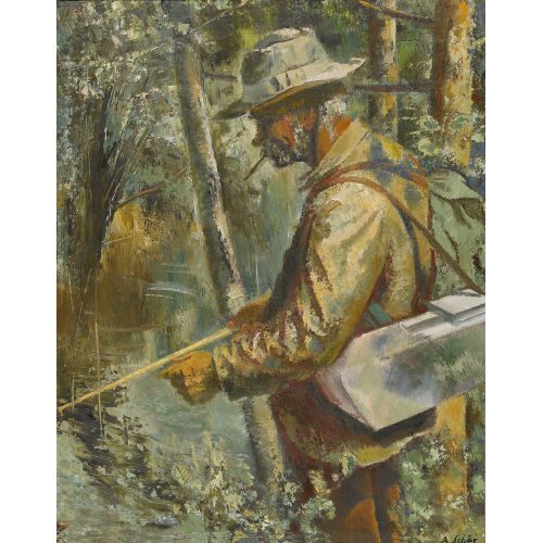 ARNOLD SCH�R : Angler am Waldbach (DOBIASCHOFSKY AUKTIONEN AG)