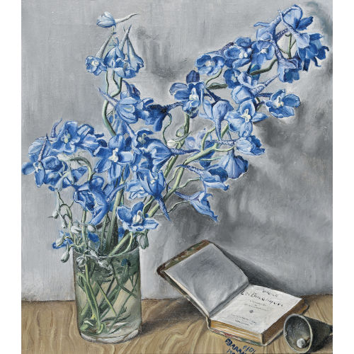 FRAN�OIS �MILE BARRAUD : Stillleben mit Blumen, Buch und Glocke (DOBIASCHOFSKY AUKTIONEN AG)