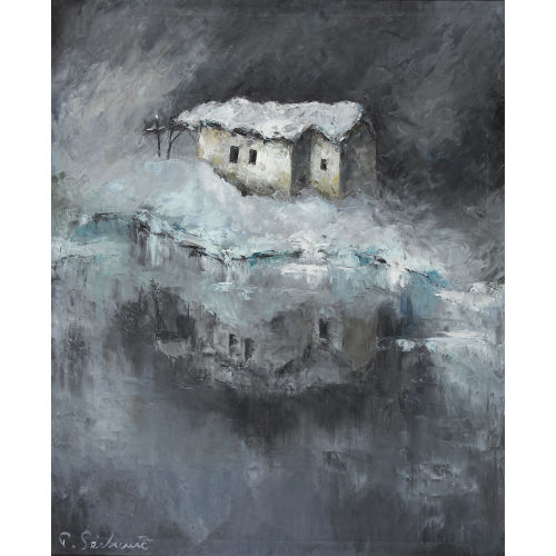 PAUL S�CHAUD : Winter am Schwarzsee mit der Kapelle 'Maria zum Schnee' (DOBIASCHOFSKY AUKTIONEN AG)