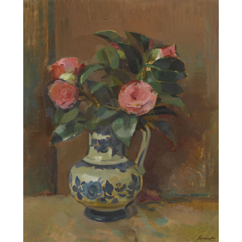 OTTO ERNST : Stillleben mit Kamelien in einer Vase (DOBIASCHOFSKY AUKTIONEN AG)