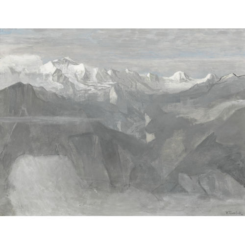 VICTOR SURBEK : Blick von der Lobhornh�tte ins Lauterbrunnental (DOBIASCHOFSKY AUKTIONEN AG)