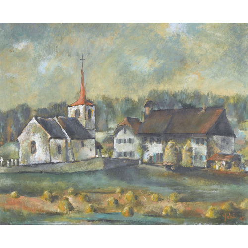 �MILE) YOKI (EIGTL. AEBISCHER : Landschaft mit Kirche und H�usern (DOBIASCHOFSKY AUKTIONEN AG)