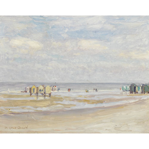 JACQUES JACOBI : 'La plage - Duinbergen' (DOBIASCHOFSKY AUKTIONEN AG)