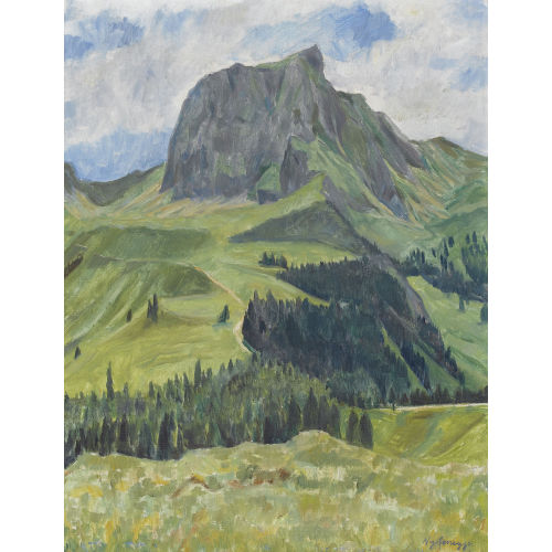 HEINRICH NYFFENEGGER : Sommerliche Ansicht des Gantrisch (DOBIASCHOFSKY AUKTIONEN AG)
