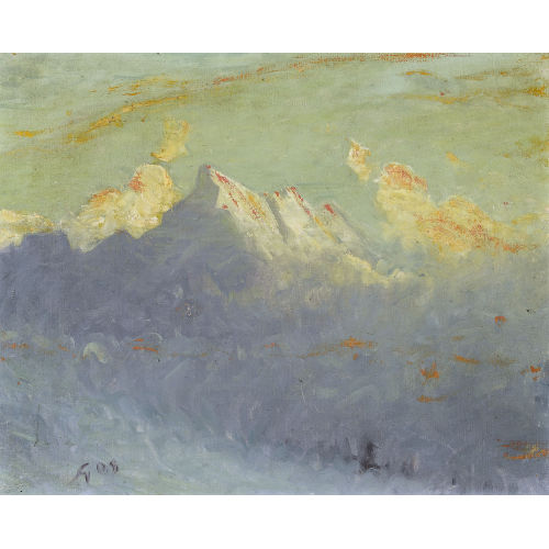 ALBERT HENRY JOHN GOS : Walliser Bergpartie bei Sonnenaufgang (DOBIASCHOFSKY AUKTIONEN AG)