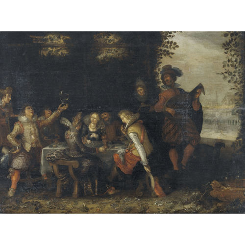 DAVID VINCKBOONS : Festliche Tischgesellschaft im Garten (DOBIASCHOFSKY AUKTIONEN AG)