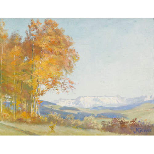 ROBERT KIENER : Herbstliche Sicht auf die Schrattenfluh (DOBIASCHOFSKY AUKTIONEN AG)