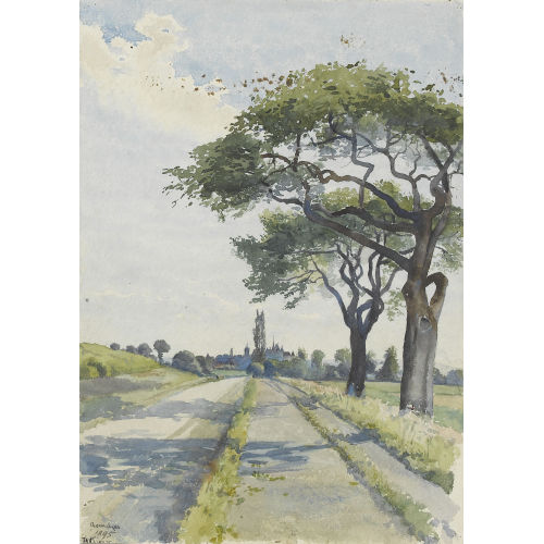 ROBERT KIENER : Sommerliche Strasse mit Blick auf Avenches (DOBIASCHOFSKY AUKTIONEN AG)