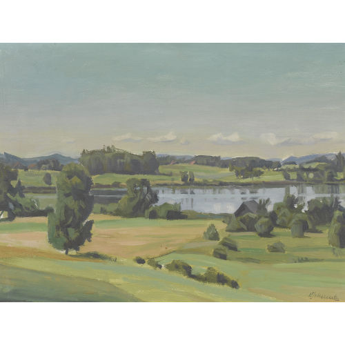 WERNER SCHMUTZ : Sommerliche Ansicht des Gerzensees (DOBIASCHOFSKY AUKTIONEN AG)
