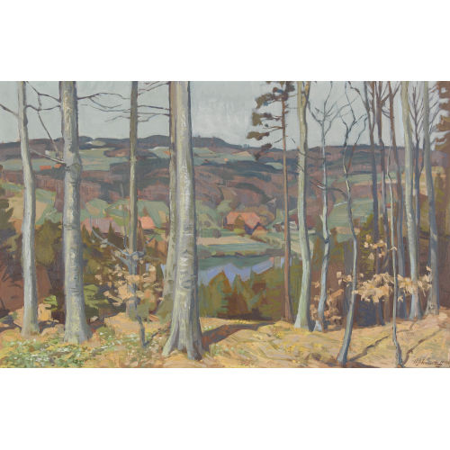 WERNER SCHMUTZ : Herbstliche Landschaft oberhalb des Wohlensees (DOBIASCHOFSKY AUKTIONEN AG)