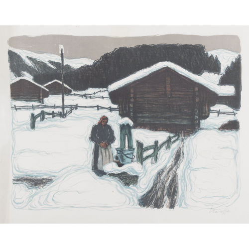 FRED STAUFFER : Lauenen im Winter (DOBIASCHOFSKY AUKTIONEN AG)