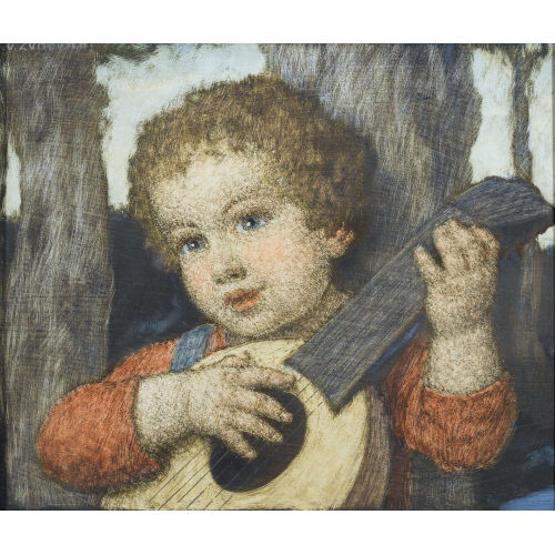 LUDWIG VON ZUMBUSCH : Laute spielendes Kind (DOBIASCHOFSKY AUKTIONEN AG)