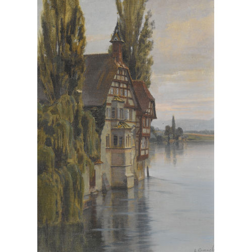 LOUIS CAMILLE GIANOLI : Fachwerkhaus am See (DOBIASCHOFSKY AUKTIONEN AG)