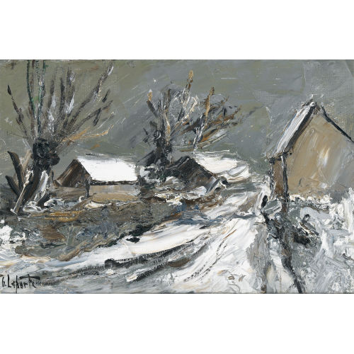 GEORGES LAPORTE : Winterliche Dorflandschaft (DOBIASCHOFSKY AUKTIONEN AG)