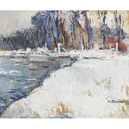 MAX ROBERT THEYNET : Winterliches Ufer am Neuenburgesee (DOBIASCHOFSKY AUKTIONEN AG)