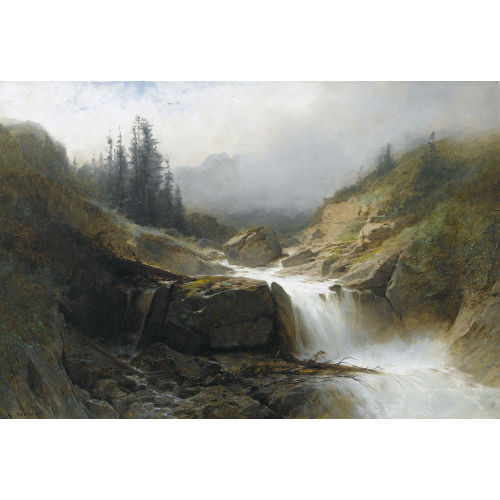 GUSTAVE EUG╘NE CASTAN : Wilder Gebirgsbach (DOBIASCHOFSKY AUKTIONEN AG)