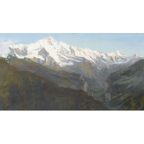 ALFRED-HENRI BERTHOUD : Lauterbrunnental mit Jungfrau-Massiv (DOBIASCHOFSKY AUKTIONEN AG)