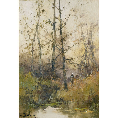 EUG╘NE (GEN. DUPUY GALIEN-LALOUE : Herbstliche Waldpartie mit Staffage (DOBIASCHOFSKY AUKTIONEN AG)