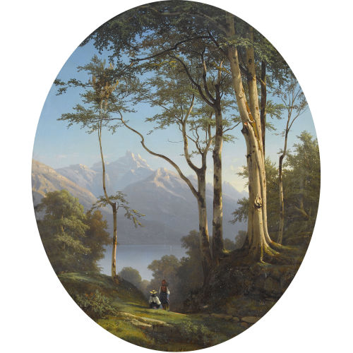 JEAN PHILIPPE GEORGE-JULLIARD : Waldlichtung mit Genfersee und Dents du Midi (DOBIASCHOFSKY AUKTIONEN AG)
