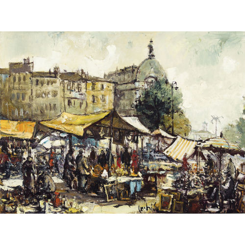 SERGIO CECCHI : Le march� aux puces sur la place Coutance � Gen�ve (DOBIASCHOFSKY AUKTIONEN AG)