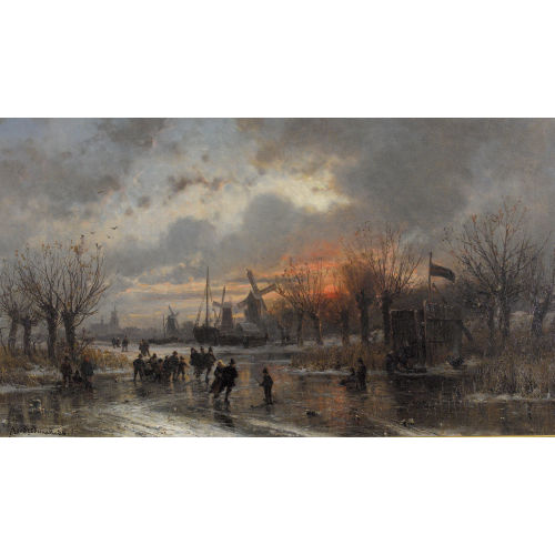 ADOLF STADEMANN : Eisvergn�gen im Abendrot (DOBIASCHOFSKY AUKTIONEN AG)