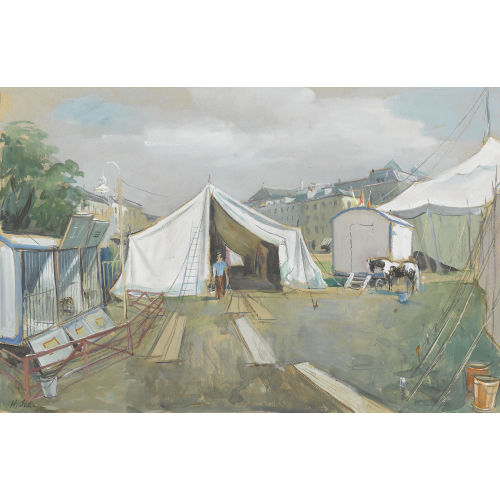HANS SCHOELLHORN : 'Circus in Genf' (DOBIASCHOFSKY AUKTIONEN AG)
