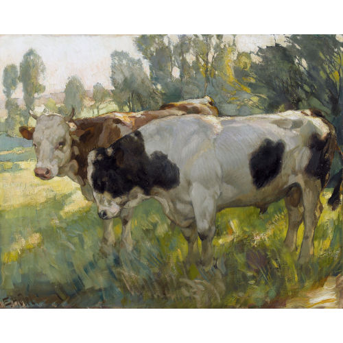 ERNST II HODEL : Weidende Rinder (DOBIASCHOFSKY AUKTIONEN AG)