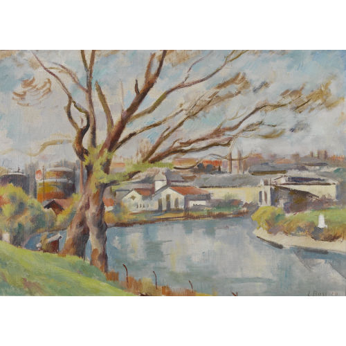 EDUARD BOSS : Herbstliches Aareufer (DOBIASCHOFSKY AUKTIONEN AG)