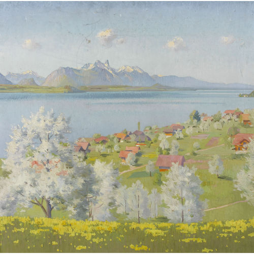 MARCUS JACOBI : Thunersee bei Merligen mit dem Stockhorn (DOBIASCHOFSKY AUKTIONEN AG)