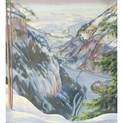 MARCUS JACOBI : Winterliches Bergtal (DOBIASCHOFSKY AUKTIONEN AG)
