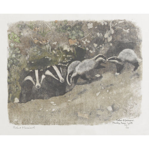 ROBERT HAINARD : 'Famille de blaireaux au terrier' (DOBIASCHOFSKY AUKTIONEN AG)