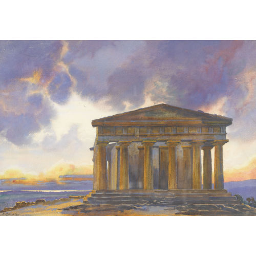 KARL ANNELER : Der antike Concordiatempel von Agrigento (DOBIASCHOFSKY AUKTIONEN AG)