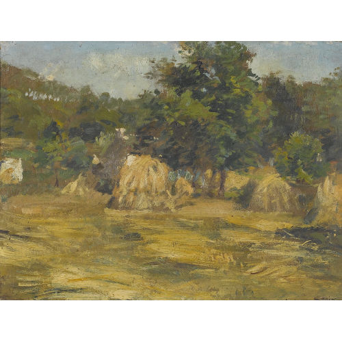 GEORGES STEIN : Sommerliche Landschaft mit Heugarben (DOBIASCHOFSKY AUKTIONEN AG)