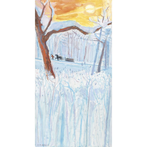 MAX FRANZ BR�TSCHLIN : Winterliche Landschaft mit Pferdegespann (DOBIASCHOFSKY AUKTIONEN AG)