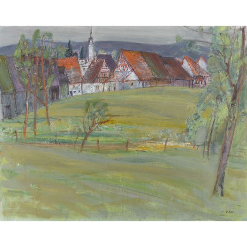 MAX FRANZ BR�TSCHLIN : Sommerliche Dorfansicht (DOBIASCHOFSKY AUKTIONEN AG)